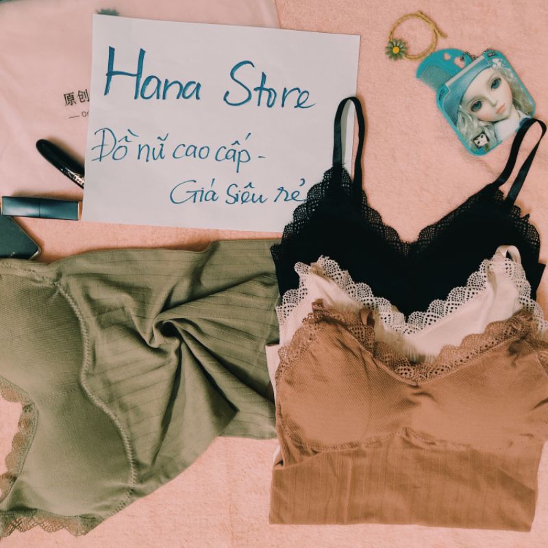 Áo bra 2 dây ren dáng dài, ao bra tập gym, bra đồ ngủ, đi biển mặc kèm vest co giãn 4 chiều