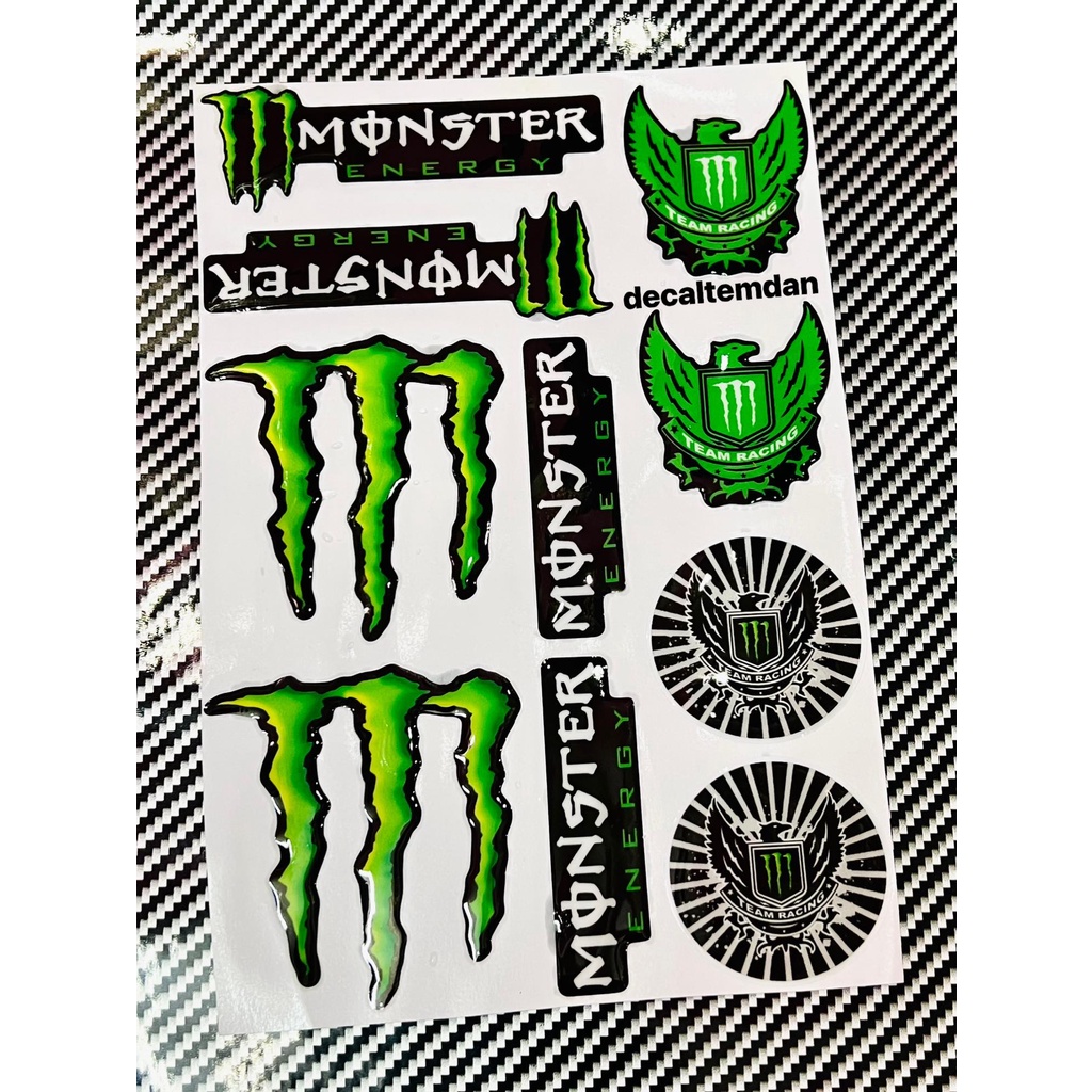 DDXM - V12 - 87 - DECAL TEM NỔI CHỮ MONSTER ENERGY DÁN TRANG TRÍ THEO Ý THÍCH