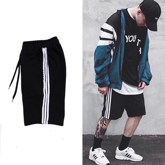 Quần Short đùi nam nữ dáng unisex Umi 3 Sọc Hàng Loại 1 chất dày mịn - Quần sooc đùi thể thao ulzzang