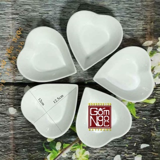 Bộ đĩa tim gốm sứ bát tràng, bát đĩa, tô, chén