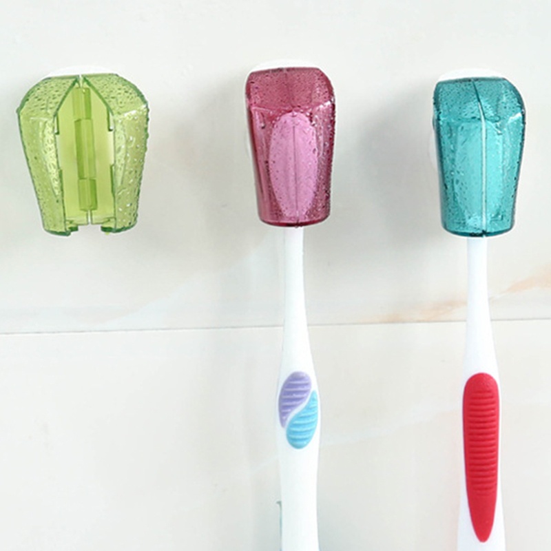 Set 3 Giá Đỡ Bàn Chải Đánh Răng Hít Tường Chống Bụi Bảo Vệ Cho Phòng Tắm Ký Túc Xá