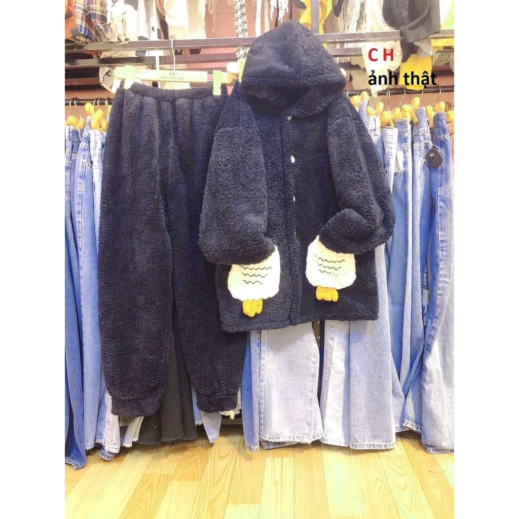 Bộ ngủ mùa đông lông cừu túi ấm áp, bộ đồ thu đông mặc nhà giữ nhiệt tốt,lông 2 mặt, đồ ngủ nữ hàn quốc_ TONGKHOQUANAONU | BigBuy360 - bigbuy360.vn