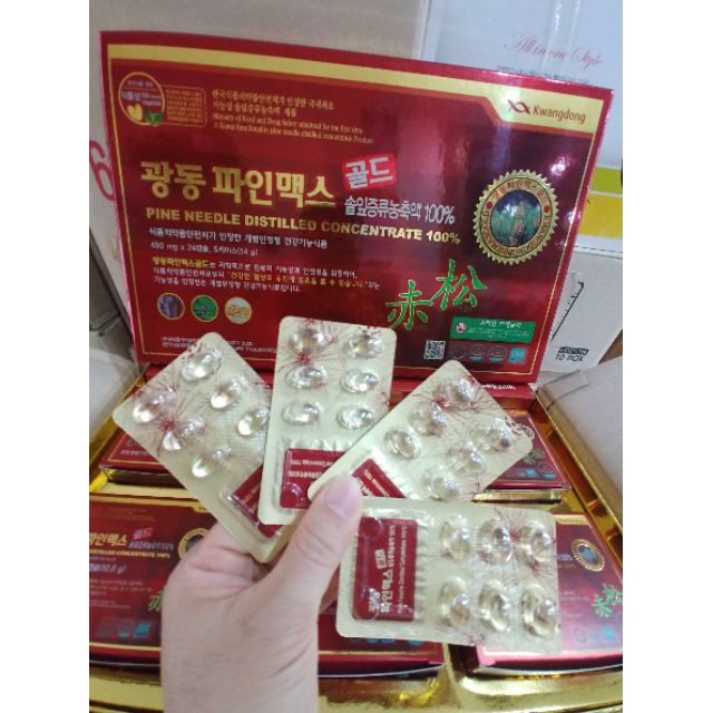 tinh dầu thông đỏ hàn quốc 120 x 450mg viên