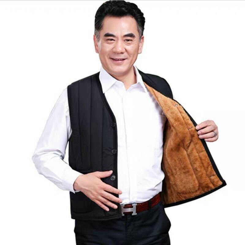 Áo gile nam trung tuổi lót lông siêu ấm ( kèm video và ảnh thật)