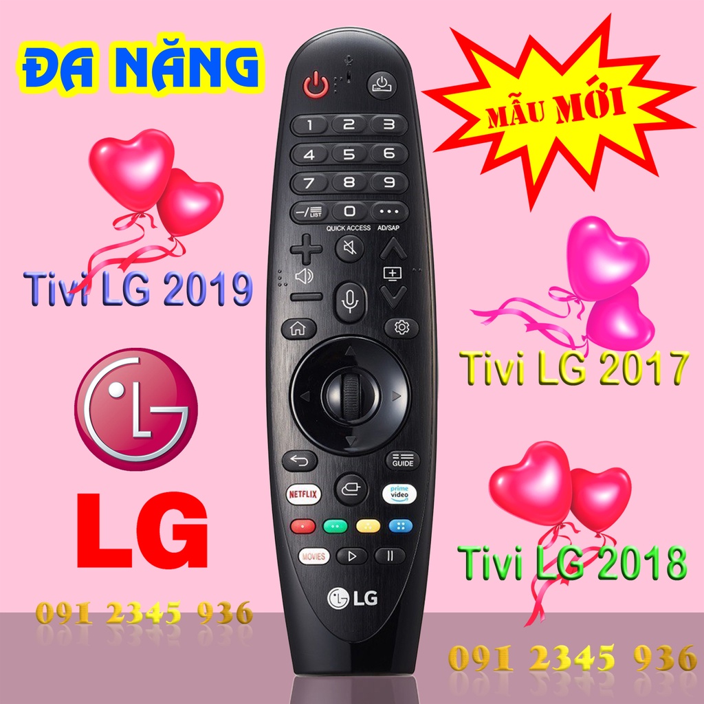 Remote Điều khiển tivi LG mẫu năm 2019 + 2018 + 2017 có Chuột bay có Giọng nói Magic Remote AN-MR19BA Made in KOREA