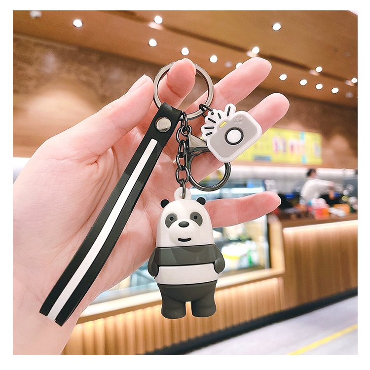 Bộ Thẻ ID Hình Gấu Trắng Dễ Thương Kèm Móc Khóa Búp Bê