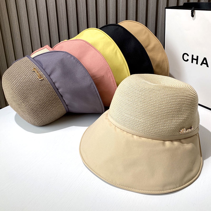Mũ lưỡi trai cói rộng vành thoáng khí chống nắng thời trang đi biển mùa hè cho nữ