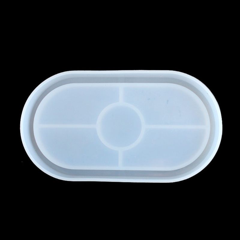 Khuôn Làm Đế Lót Ly Bằng Nhựa Resin UV Hình Elip Tráng Gương Cao Cấp DIY