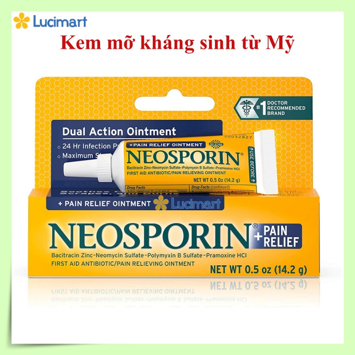 Kem mỡ kháng sinh Neosporin First Aid Maximum Strength Ointment của Mỹ, 1 tuýp 14.2g