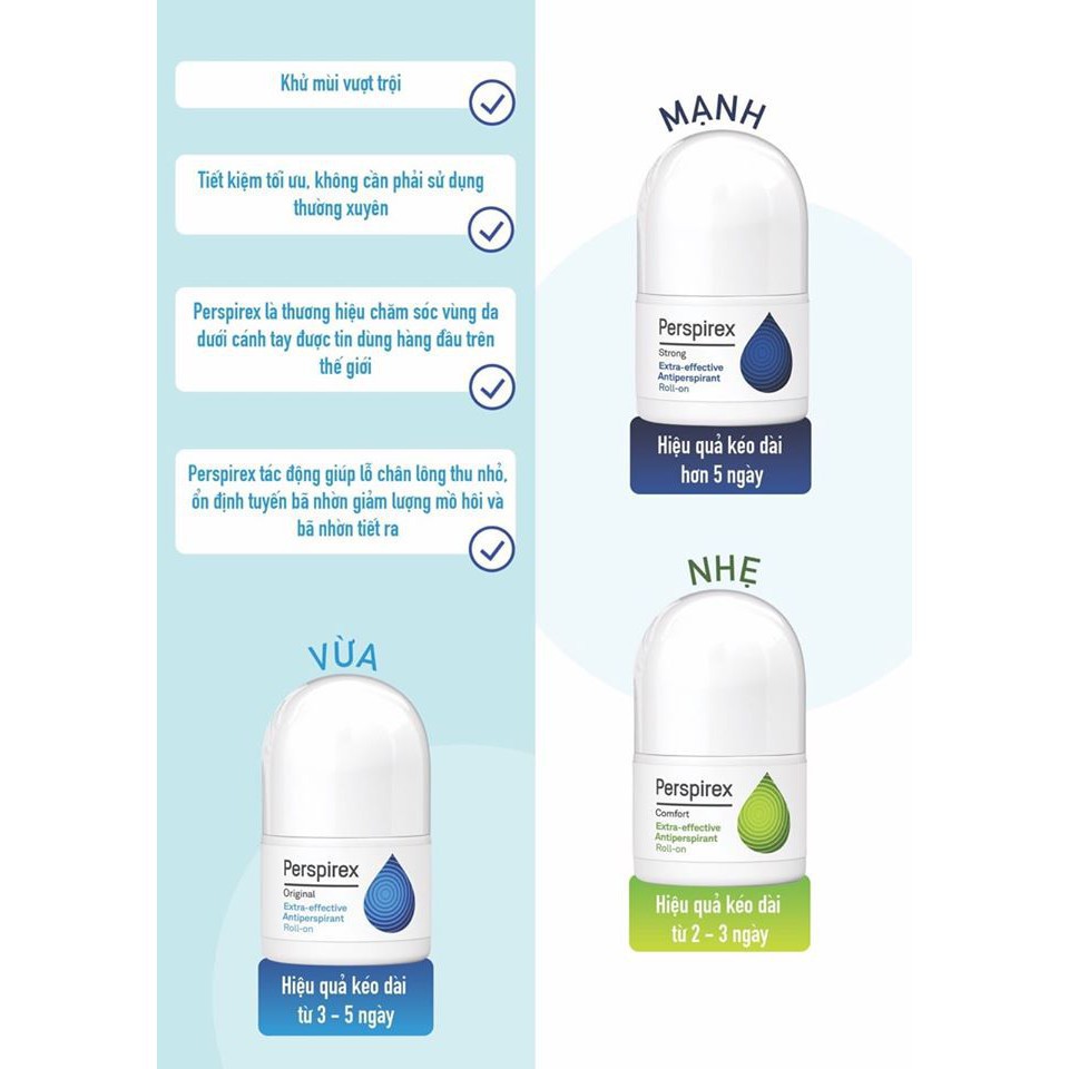 Lăn Khử Mùi Perspirex Cao Cấp giảm tiết mồ hôi cho mọi loại da 20ml | BigBuy360 - bigbuy360.vn