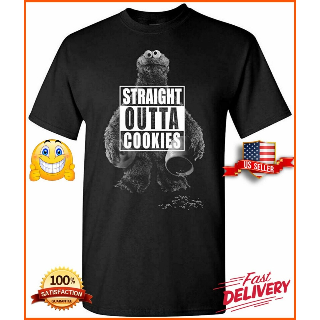 Cookie Monster Áo Sơ Mi Thẳng Outta Cookie Áo Thun Tùy Chỉnh Tee