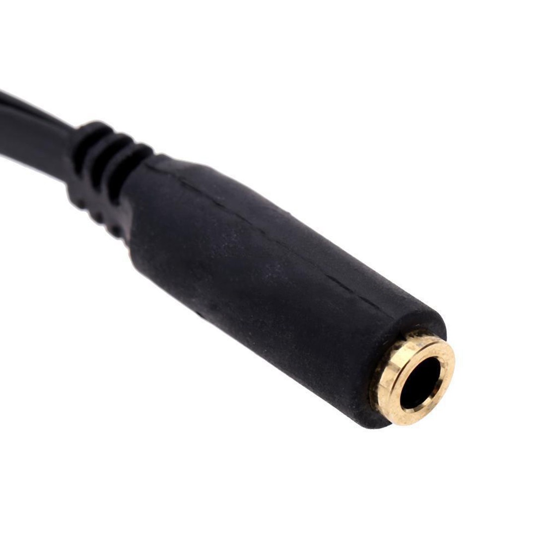 Black 3.5mm Y Splitter 2 Jack Male to 1 Female Headphone Mic Audio Adapter DI3K