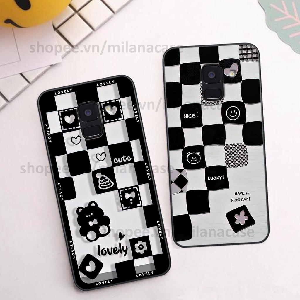 Ốp Samsung A6 2018 / A6 Plus / A6+ in hình caro trái tim siêu đẹp, siêu nét đầy phong cách cá tính