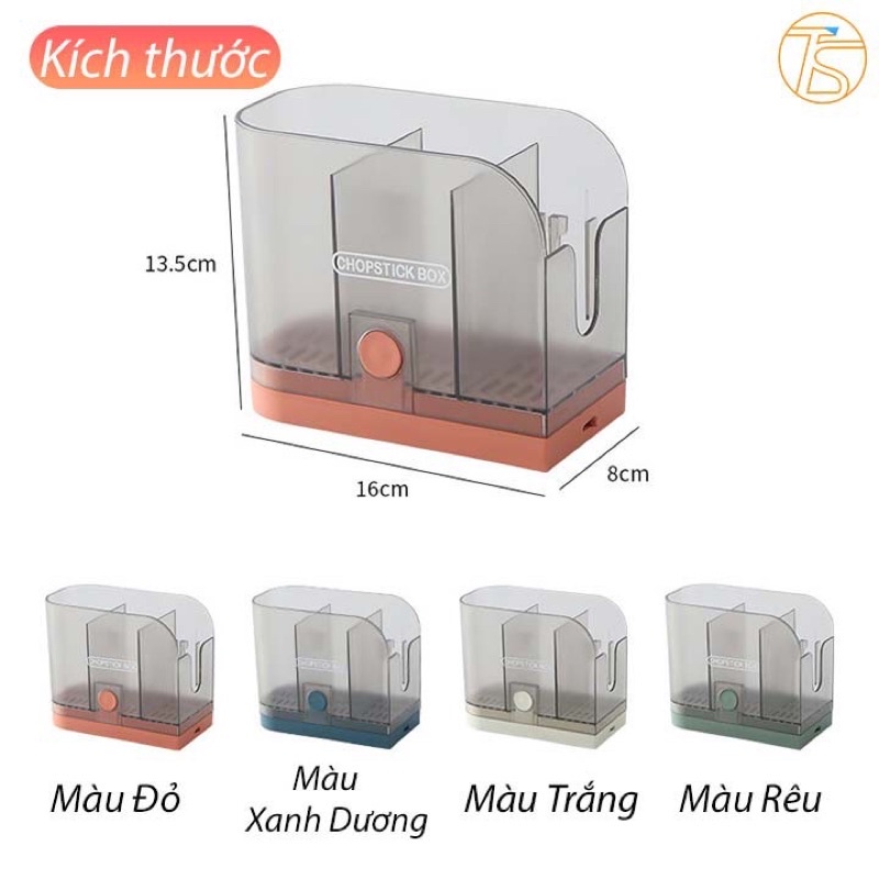 Kệ Đựng Muỗng Đũa Thìa Dán Tường Có Khay Hứng Nước Kèm 2 Móc Treo Và Giá Treo Khăn