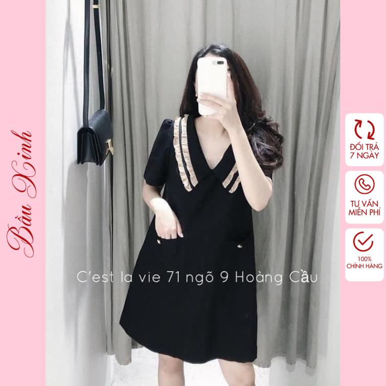 Váy bầu thiết kế cách điệu cho mẹ bầu diện tết - Đầm bầu công sở thiết kế