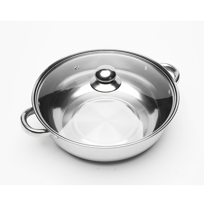 Nồi lẩu liền mini đa năng 28cm INOX SÁNG BÓNG