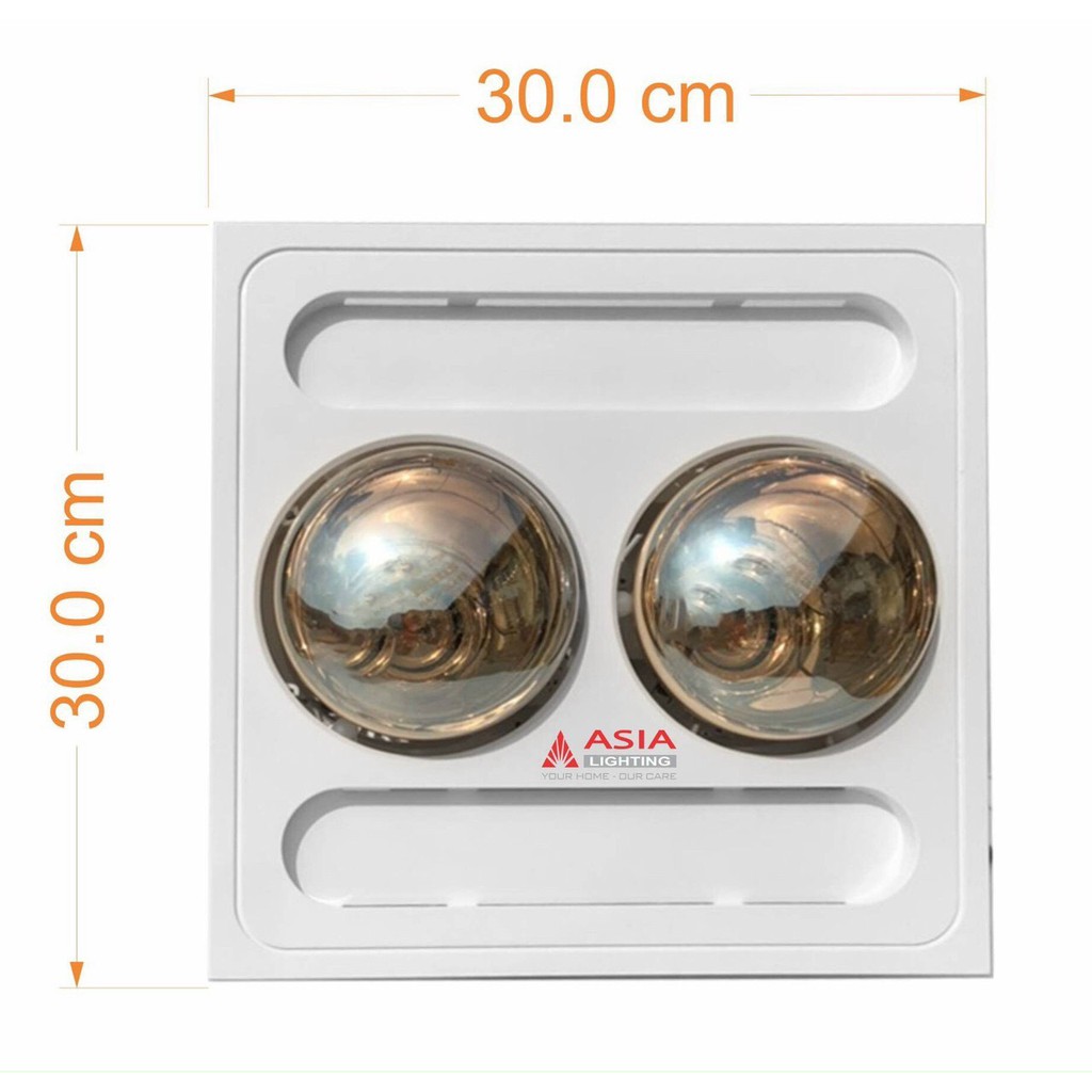 Đèn sưởi nhà tắm âm trần ASIA - 2 bóng