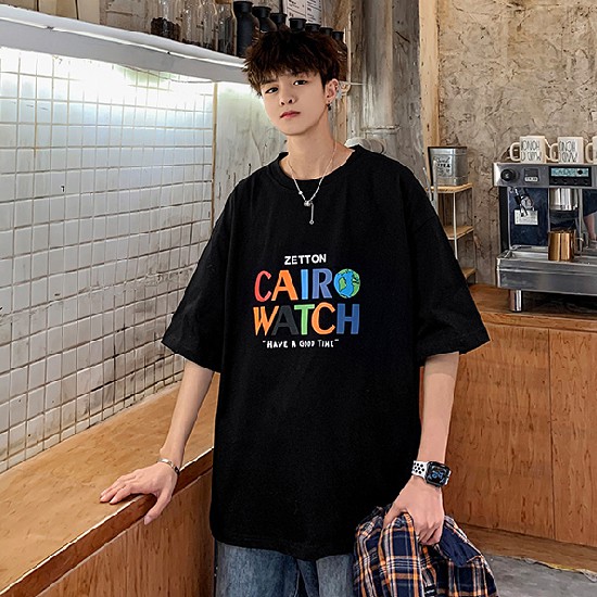 Áo Thun Dáng Rộng Tay Lỡ Phong Cách Hàn Quốc Dành Cho Nam Size M-5Xl