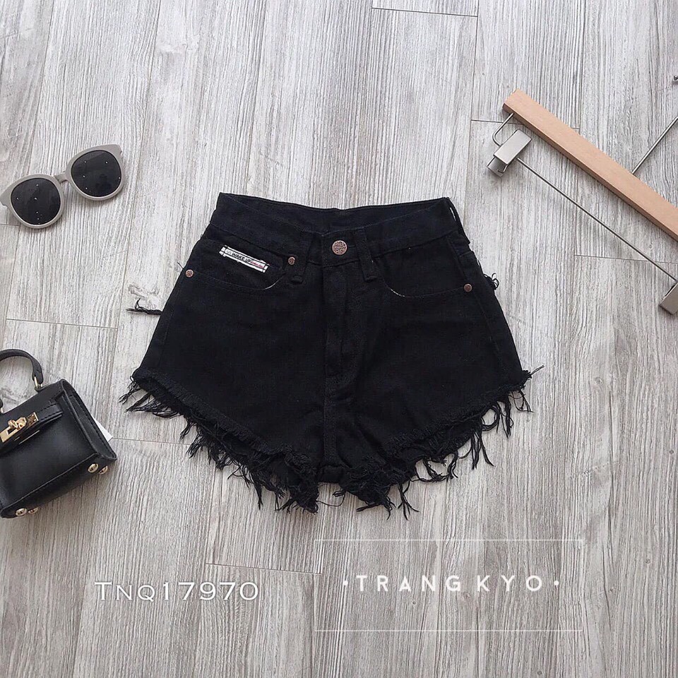 Quần Short Nữ Quần Short Kaki Tua Rua Nữ Màu sắc: Đen, Trắng Tôn Dáng