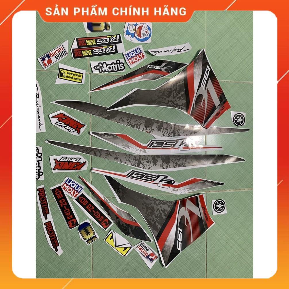 Tem exciter 135 LC v6 đỏ cao cấp - không bay màu