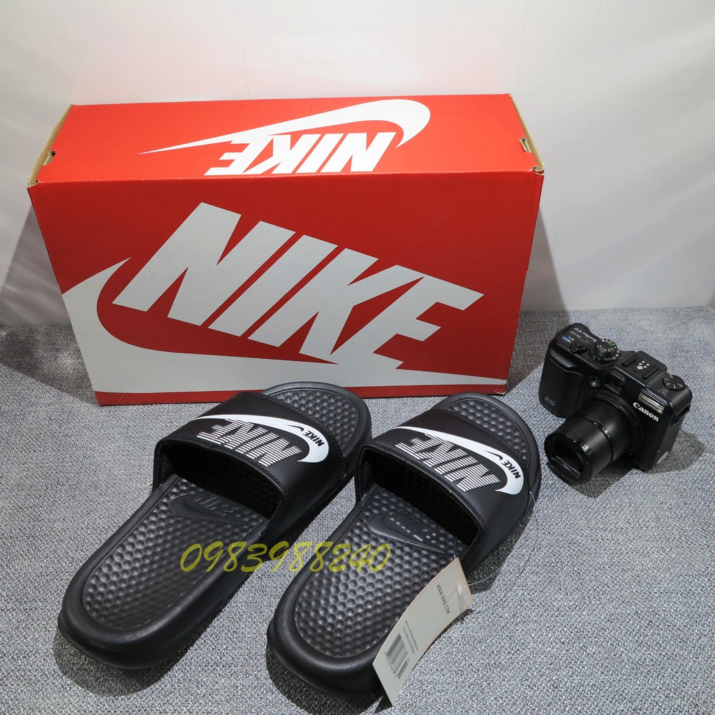 [Hộp Nike] Dép Nike Nk quai ngang nam nữ đầy đủ tem, mác, lót dày, tem size in nhiệt trong lót, tặng hộp hãng.