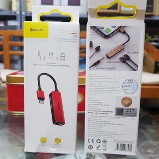 Bộ jack chia cổng Lightning sang 2 Lightning + 1 Audio AUX 3.5mm Baseus L52 cho iPhone/ iPad.