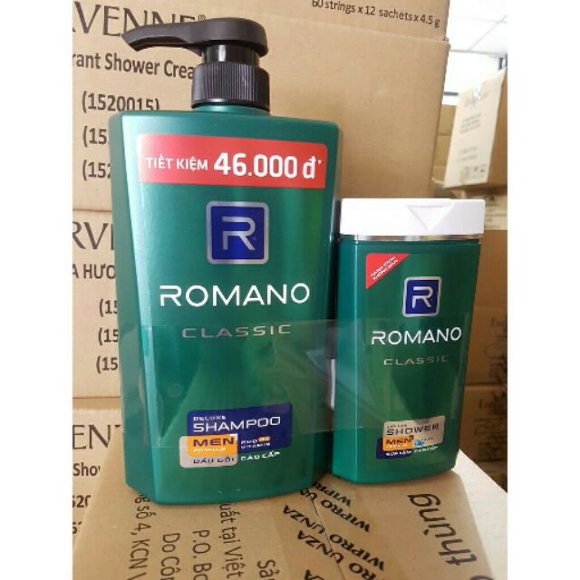 Dầu gội Romano 650 tặng sữa tắm 150g