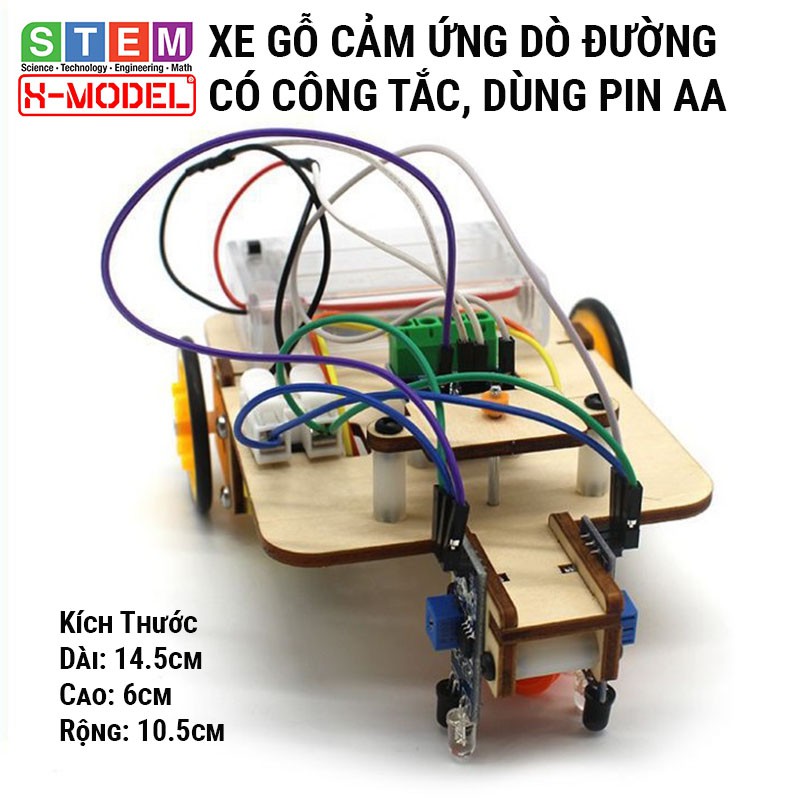 Đồ chơi STEM xe robot cảm biến dò đường tự động ST35 cho bé, Đồ chơi khoa học DIY| Giáo dục STEM X- MODEL