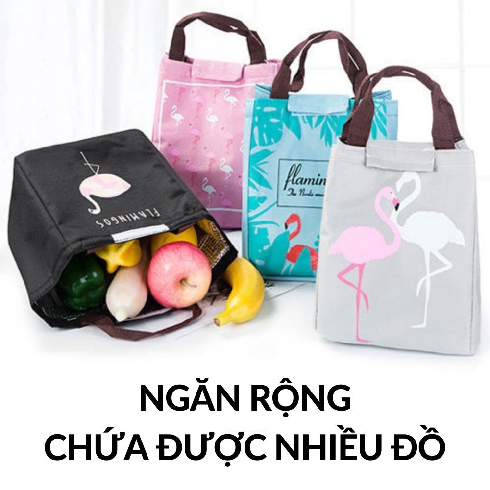 Túi đựng hộp cơm giữ nhiệt *loại khóa dán* có lớp cách nhiệt không thấm nước mã 20065