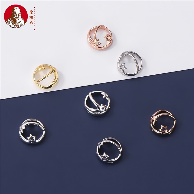 Giá Đỡ Hạt Xỏ Lỗ Hình Bán Nguyệt Bằng Bạc Sterling 925 Dùng Làm Trang Sức DIY