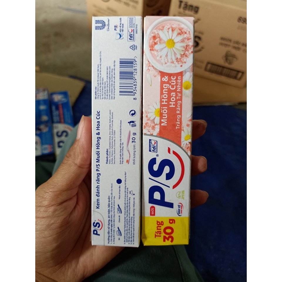 KEM ĐÁNH RĂNG P/S MUỐI HỒNG & HOA CÚC 30G