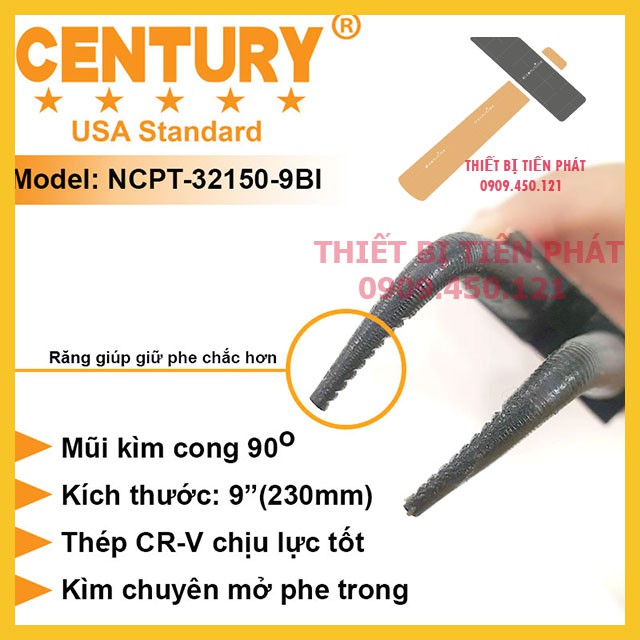 Kềm Mở Phe, Kìm Mở Phe 9" (230mm) Vô Cong Century Mã NCPT-32150-9BI.