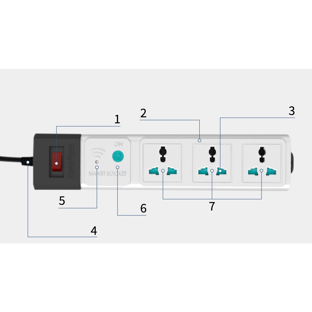 Ổ cắm kéo dài thông minh Wifi điều khiển từ xa 3m-5m chính hãng Rạng Đông Model: OC02.WF 3C/3M-5M/10A