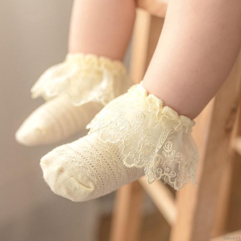 Vớ cotton ren hoa công chúa cho bé gái