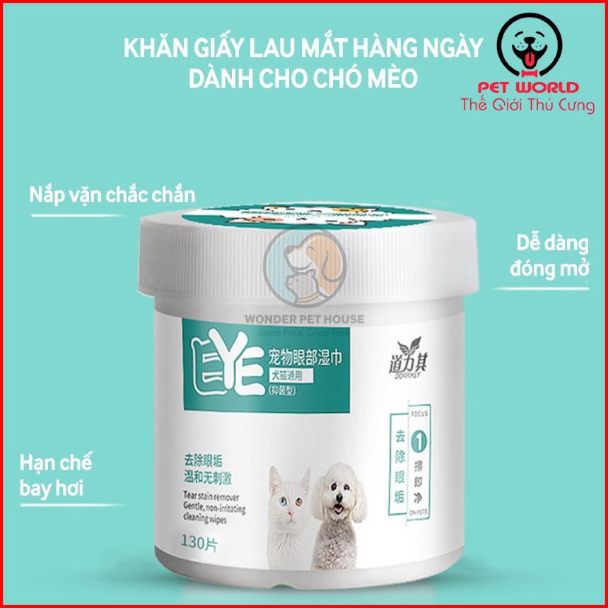khăn lau nước mắt cho chó và mèo