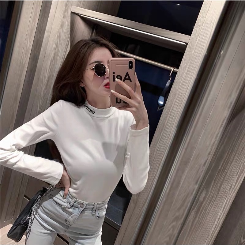 MS323 Áo thun giữ nhiệt cổ thêu chữ sunshine