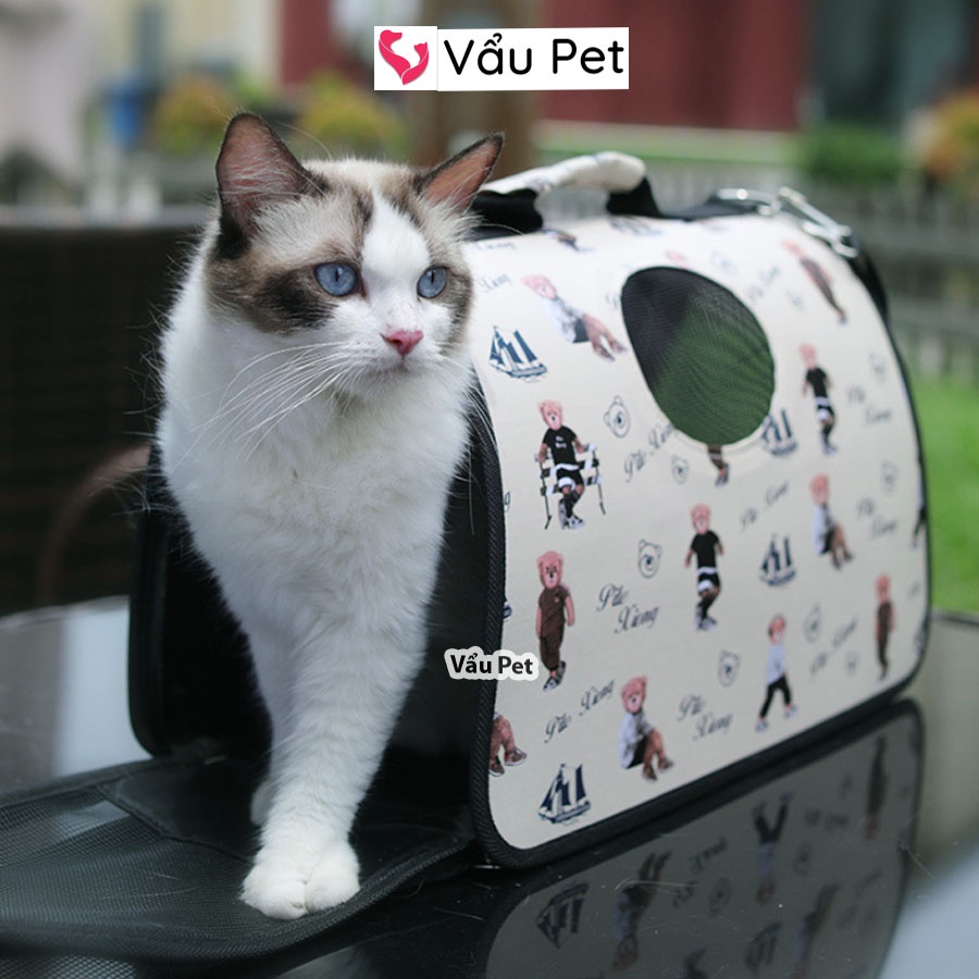 Túi Vận Chuyển Chó Mèo Tiện Lợi - Túi xách thú cưng Vẩu Pet Shop (Màu Ngẫu Nhiên)