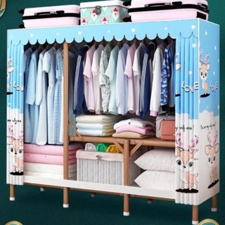 Tủ vải khung thép 2 buồng 3 buồng tủ vải 3d loại 1 đựng quần áo - hàng chính hãng
