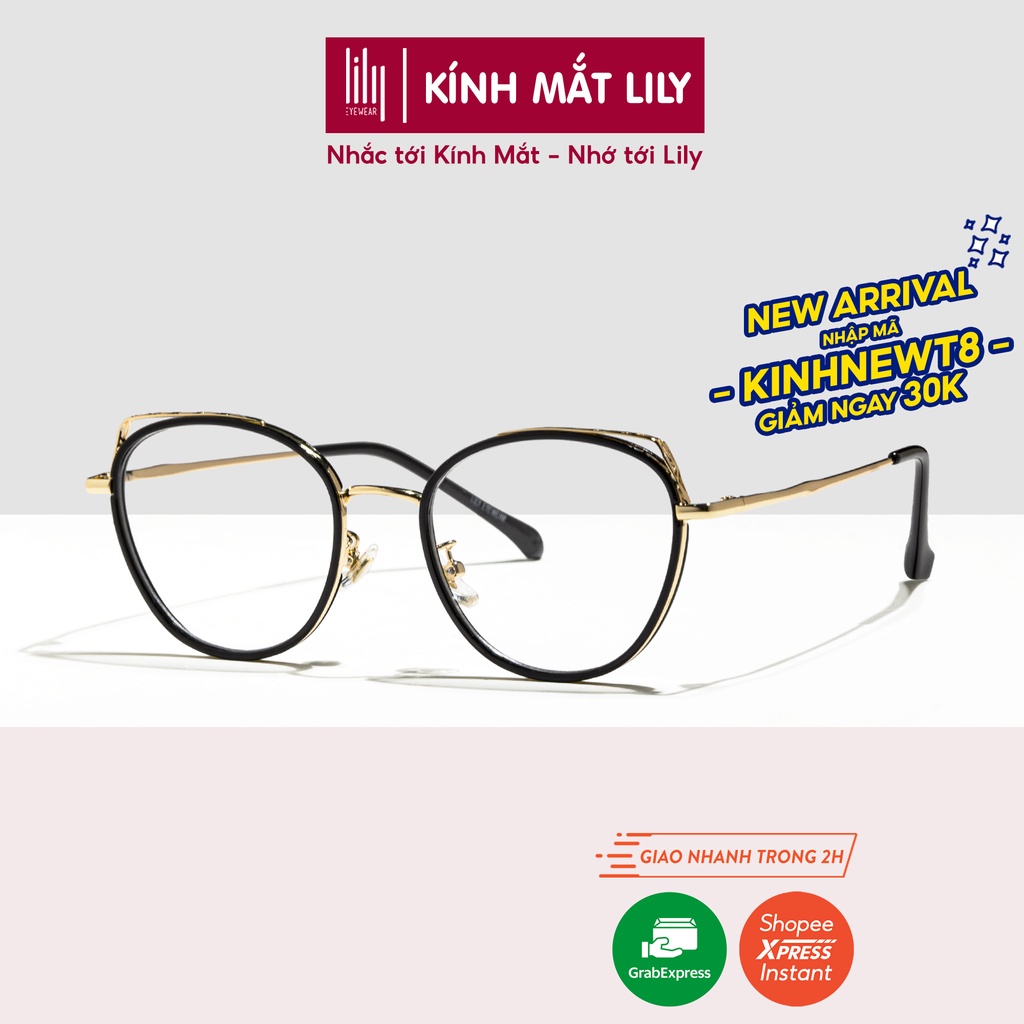 Gọng kính nhựa mắt tròn nam nữ LILYEYEWEAR chắc chắn thanh nhẹ dễ đeo kiểu dáng thời trang màu sắc phong phú 11322