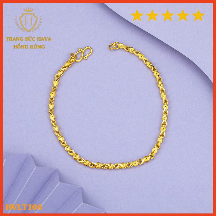 Lắc Tay Nữ Titan Xi Mạ Vàng Non 24k Cao Cấp, Vòng Tay Nữ Phong Cách Thời Trang Cá Tính Trẻ Trung - HVLT104