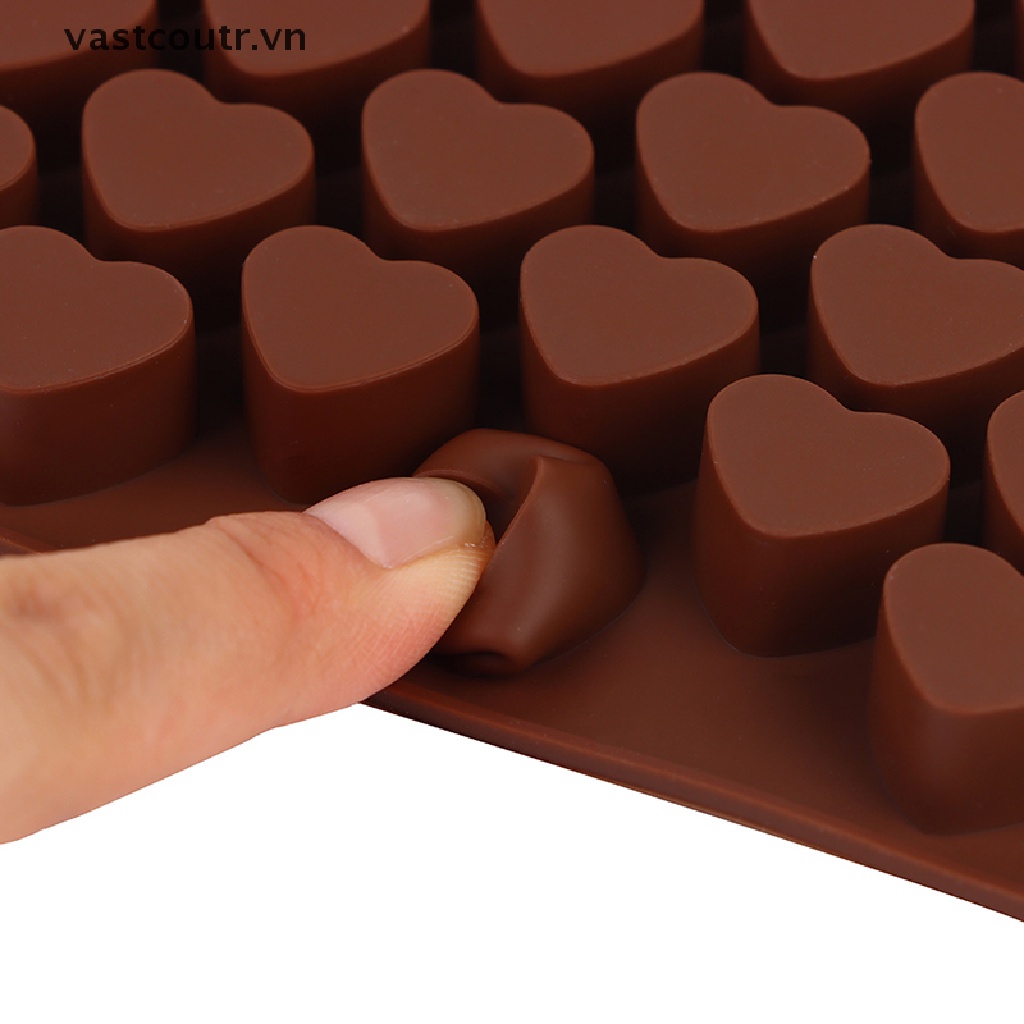 1 Khuôn Silicon Làm Bánh Kẹo Hình Trái Tim 55 Ngăn DIY