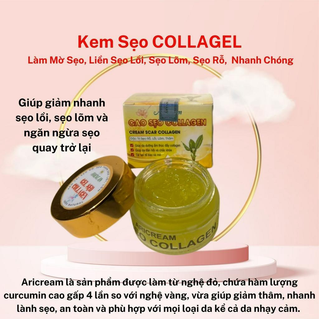 Cao sẹo Collagel  Phục Hồi Tái Tạo Da  Đánh bay các loại sẹo sồi lõm, các loại sẹo do mụn, thâm 15gr