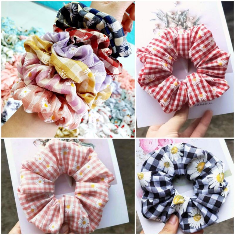 Cột Tóc Crunchies Kẻ Caro Hoa Cúc