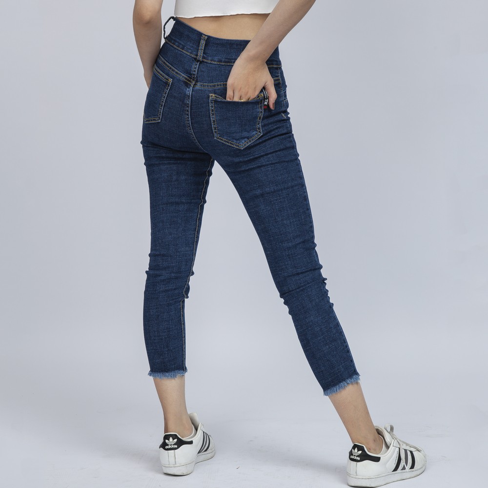 Quần Jean Nữ Cạp Cao 2 Nút Đậm Co Giãn Thời Trang Cao Cấp Giãn QR05. xynhshop999 | BigBuy360 - bigbuy360.vn