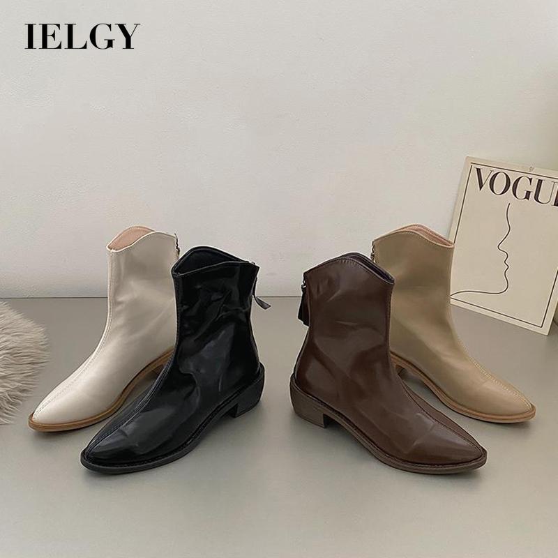 Giày bốt martin mũi nhọn khí chất IELGY dành cho nữ dáng ôm cá tính