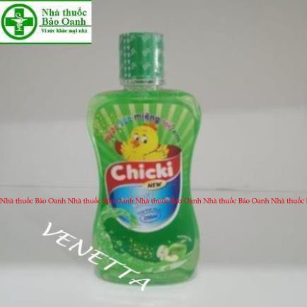 Nước súc miệng trẻ em chicki 250ml