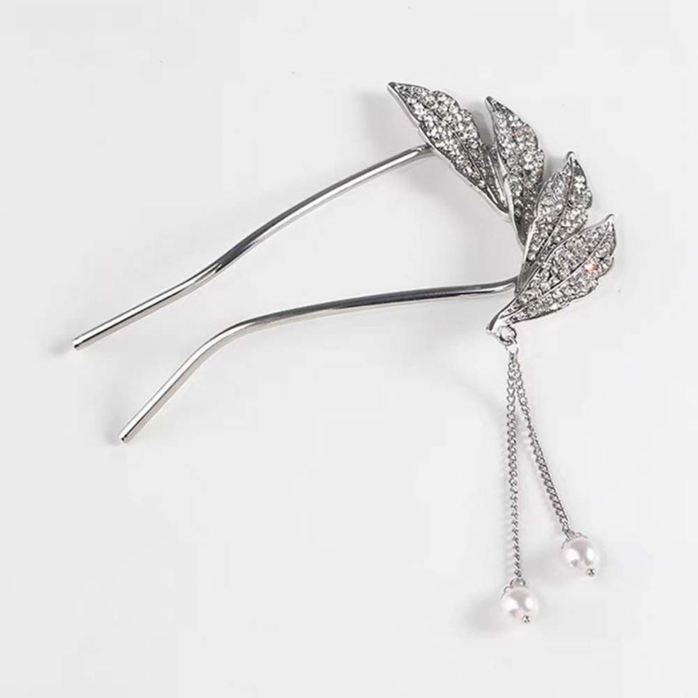 Trâm Cài Tóc Chữ U Bằng Kim Loại Phối Tua Rua Và Ngọc Trai Phong Cách Trung Hoa Cổ Điển Thời Trang