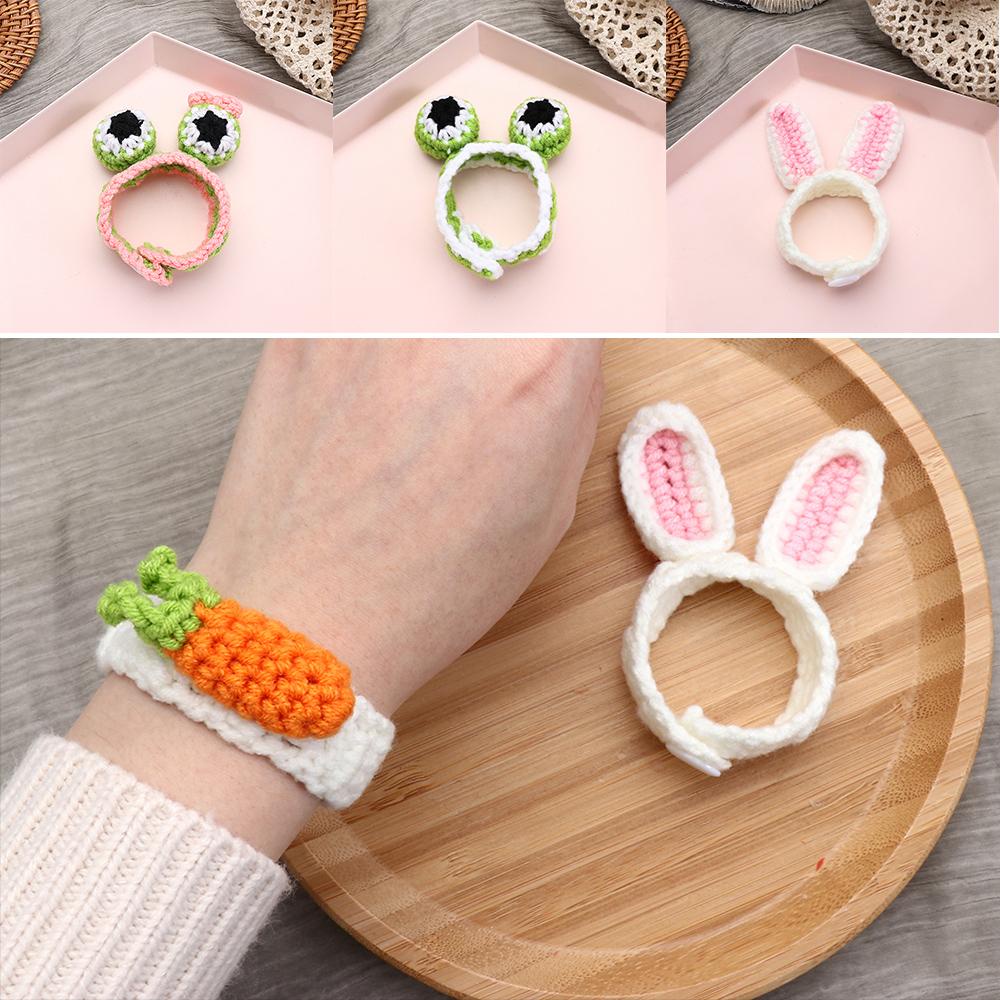 WONDER Vòng Tay Dây Bện Mặt Hình Tai Thỏ Dễ Thương Sáng Tạo Cho Bé