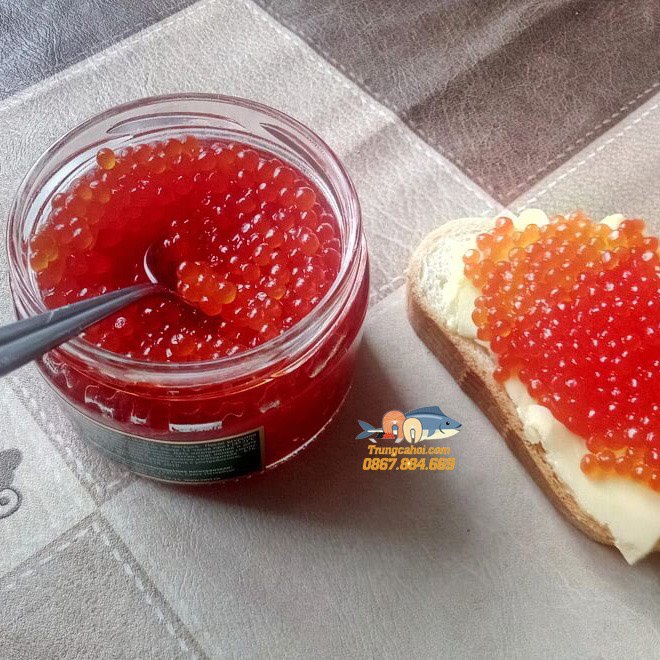 Hũ trứng cá hồi Nga 220g đã được ủ muối, trứng cá hồi đỏ Nga món ăn ngon bổ dưỡng cho cả gia đình