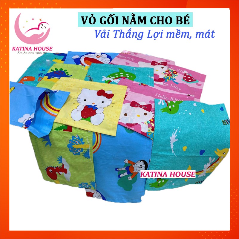 Vỏ áo gối nằm cho bé, vải cotton Thắng Lợi mềm, mát, nhiều họa tiết hoạt hình đáng yêu thân thiện | BigBuy360 - bigbuy360.vn